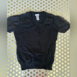 Jaclyn Smith Black Fitted Button Down Shirt